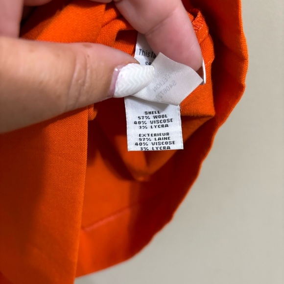 Diane Von Furstenberg Sz 10 Orange Belted Delion Skirt - Picture 5 of 7